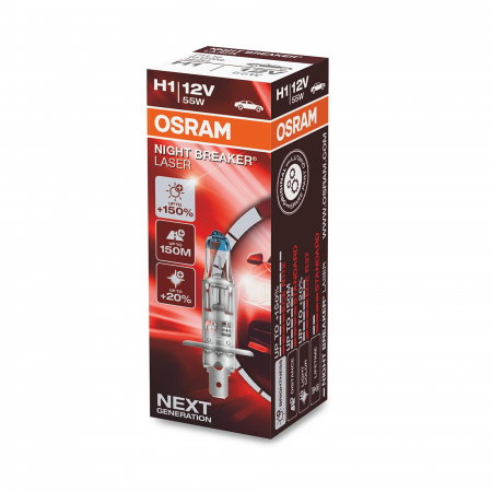 Electrica si Electronice Auto - Bec halogen H1 12V Osram Night Breaker Laser NextGen +150%
