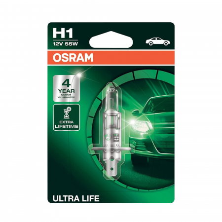 Electrica si Electronice Auto - Bec 12V H1 55 W, Osram, Ultra Life Blister, 1 Buc