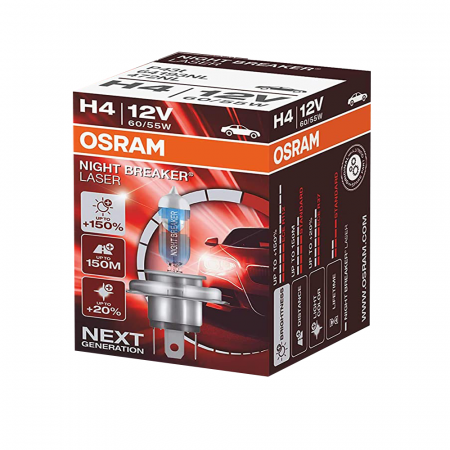 Halogen - Bec H4 12V 60/55W, Osram Night Breaker Laser NextGen +150%
