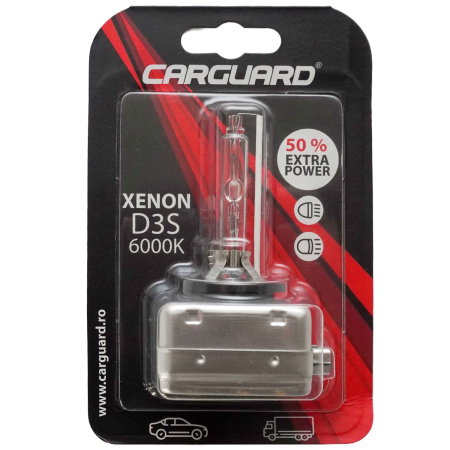 Bec Auto Xenon CARGUARD D3S 6000K - Lumină Alb Rece, +50% Putere Luminoasă (42V) [1]
