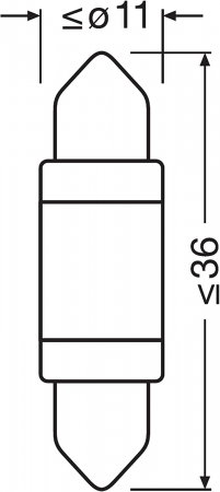 Bec auxiliar LED C5W 36 mm Osram White 6000K blister [3]