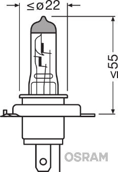 Pachet 2 becuri Camion 24V H4 75/70W Osram Original [2]