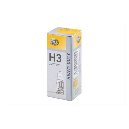 Electrica si Electronice Auto - Bec Halogen H3 HELLA pentru Camioane și Utilaje - 24V, 70W (PK22s), Calitate Originală