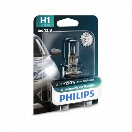 Electrica si Electronice Auto - Bec Far H1 55W 12V X-Treme Vision Pro150 (Blister) Philips