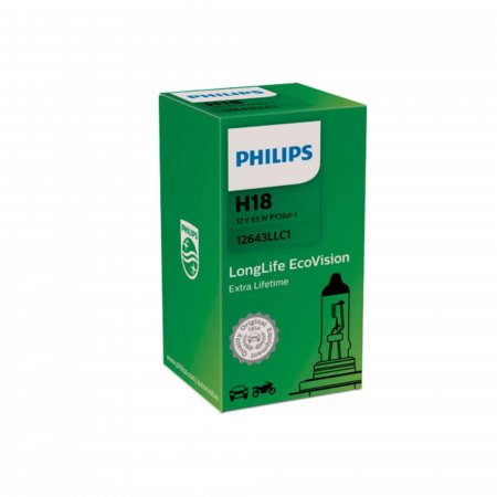 Electrica si Electronice Auto - Bec Far H18 65W 12V Long Life Ecovision (Cutie) Philips