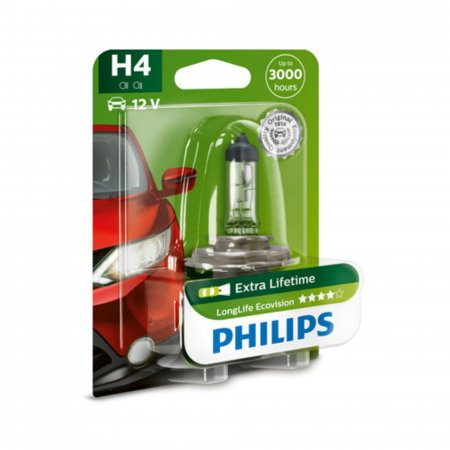 Electrica si Electronice Auto - Bec Far H4 60/55W 12V Longer Life Ecovision Philips
