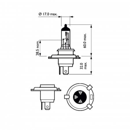 Bec Far H4 60/55W 12V Racing Vision GT200 Philips (Blister) [2]