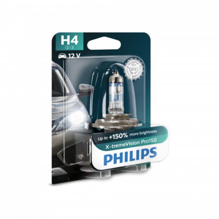 Electrica si Electronice Auto - Bec Far H4 60/55W 12V X-Treme Vision Pro150 (Blister) Philips