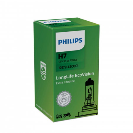 Electrica si Electronice Auto - Bec Far H7 55W 12V Longer Life Ecovision (Cutie) Philips