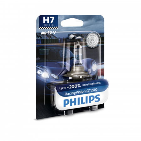 Electrica si Electronice Auto - Bec Far H7 55W 12V Racing Vision GT200 (Blister) Philips