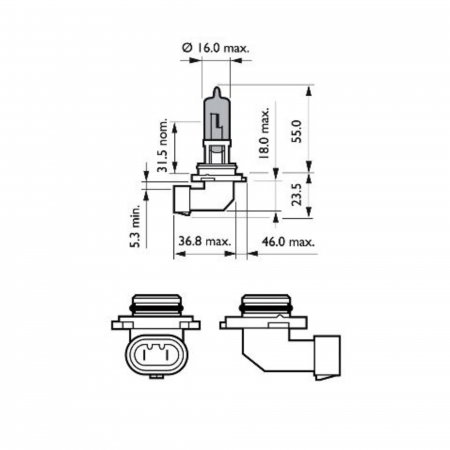 Pachet 2 Becuri Far HB3 12V P20D 65W Philips (Blister) White Vision Ultra [2]