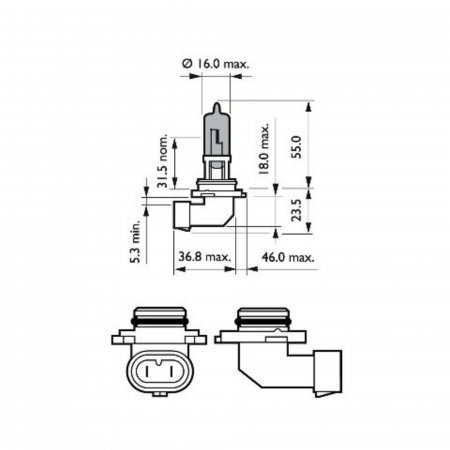 Pachet 2 Becuri Far HB4 12V P22D 51W Philips (Blister) White Vision Ultra [2]