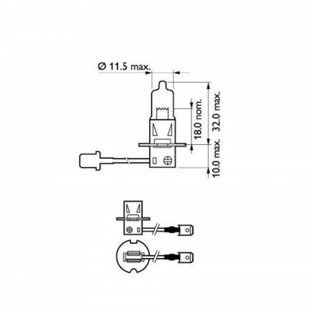 Pachet 2 Becuri Proiector H3 12V Vision (Cutie) Philips [2]
