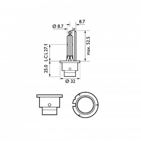 Bec Xenon D2S 85V 35W P32D-2 (Cutie) Philips [2]