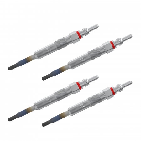 Echipamente Service - Set 4 bujii incandescente Bosch pentru Audi A2, A3, A4 B6/B7, Seat Altea, Ibiza IV, Seat Leon, Toledo III, Skoda Octavia II, Superb II, VW Caddy III, Golf V, Eos, Jetta III, Touran