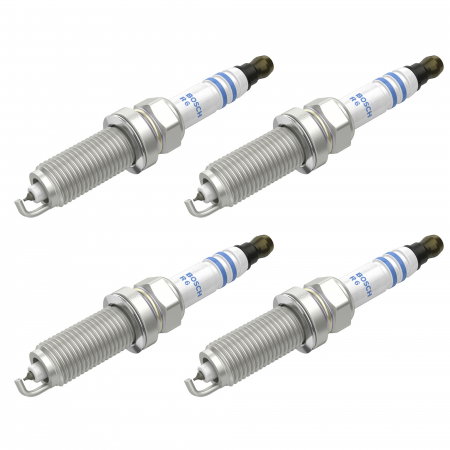 Echipamente Service - Set 4 bujii scanteie Bosch pentru Dacia Dokker, Duster, Lodgy, Logan, Nissan Micra, Note, Qashqai, Peugeot 206, 207, 307, Renault Captur, Clio, Megane, Symbol, Twingo, Smart Forfour