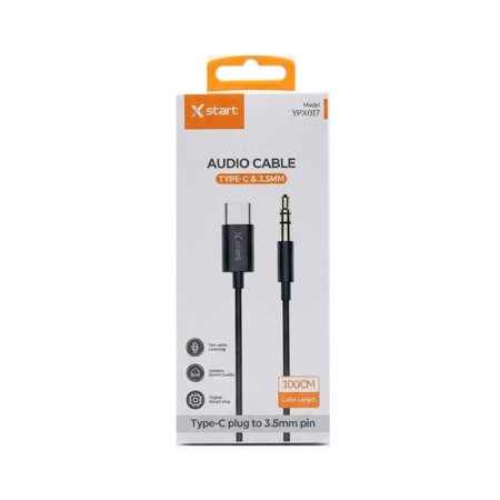 Branduri - Cablu Audio Auxiliar X-Start USB-C la Jack 3.5mm Tata, 1 Metru, Model YPX017, PVC si Aliaj, Compatibil Auto, Casti, Boxe