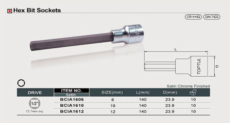 Capat cheie tubulara cu bit hexagonal lung 6 mm [1]