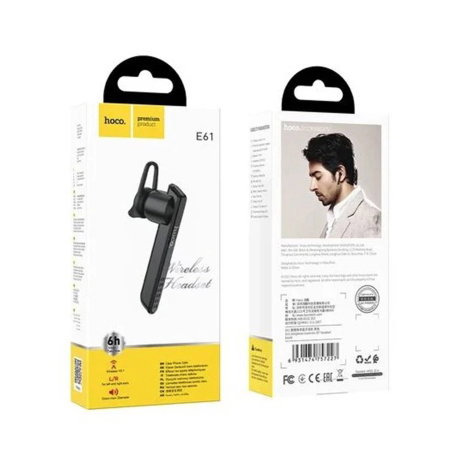 Accesorii playere si casti - Casca Bluetooth Handsfree Hoco E61 Gorgeous, In-Ear, Bluetooth 5.1, Autonomie 180h Standby, Microfon HD, Ideal Soferi, Negru