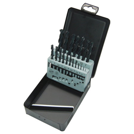 Taiere, gaurire si abrazive (Scule si echipamente service) - Caseta metalica cu burghie pentru metal Milwaukee HSS-R DIN338, o1-10mm - 19 buc