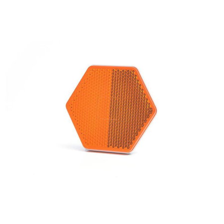 Branduri - Catadioptru hexagonal cu adeziv UO6 WAS – portocaliu, montaj universal