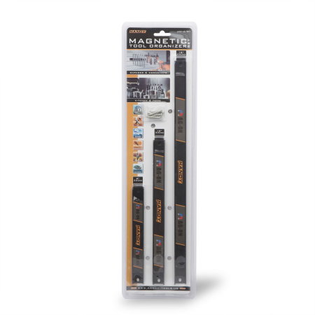 Set 3 Suporturi Magnetice Universale Scule si Cutite, Organizator Perete Atelier / Bucatarie, Lungimi 42cm / 27cm / 17cm, Suruburi Incluse [1]