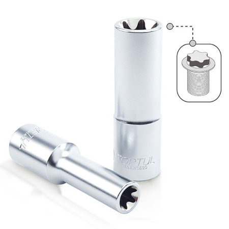 Tubulara Stea Tip E - Lunga (Tubulare, biti si accesorii) - Cheie tubulara 1/4 Dr. x E5 L=50mm TOPTUL