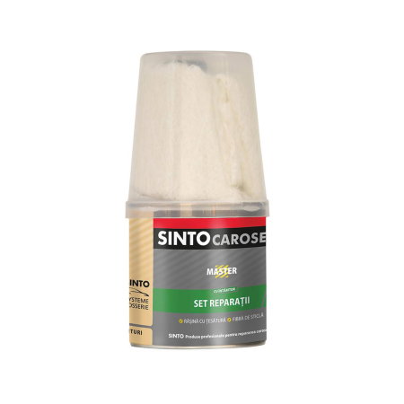 Vopsea Auto - Kit Reparații Fibră de Sticlă și Rășină Poliesterică MASTER Sinto (0.25 kg + 0.25 m)