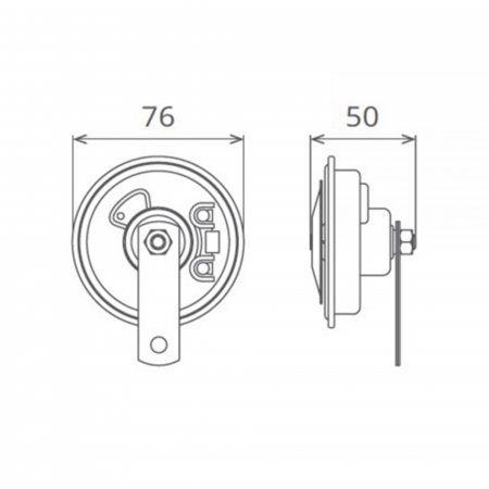 Claxon electromagnetic Seger 12V, 3.5A, ton jos [1]