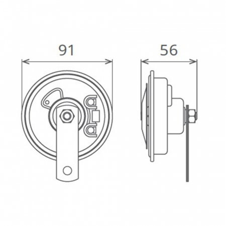 Claxon electromagnetic tip disc, ton inalt pentru camion 24V 3A [2]