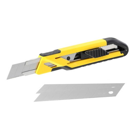Taiere, gaurire si abrazive (Scule si echipamente service) - CUTTER GLISANT MANER BIMATERIAL 18mm CU 3 LAME STANLEYr