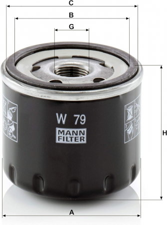 Filtru ulei Mann W 79 pentru Logan/ Sandero/ Duster 1.5 (E5) [1]