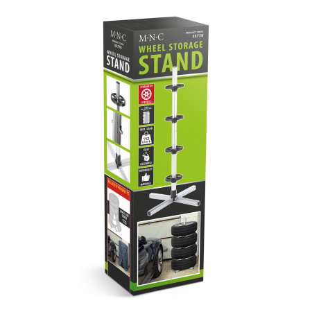 Stativ Depozitare Roți Auto MNC (Max. 4 Roți) - Aluminiu, Anti-Deformare [6]