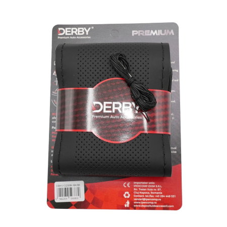 Accesorii Auto - Husa volan neagra cu ac si ata 160 gr, cusatura neagra DERBY