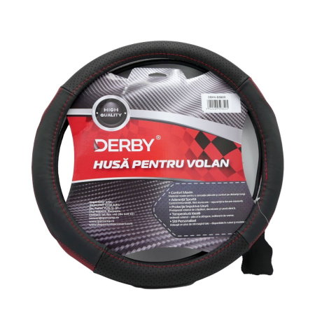 Accesorii Auto - Husa volan piele naturala DERBY Rosu (37-39 cm)