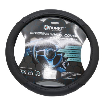 Accesorii Auto - Husa volan piele sintetica Negru (37-39 CM)