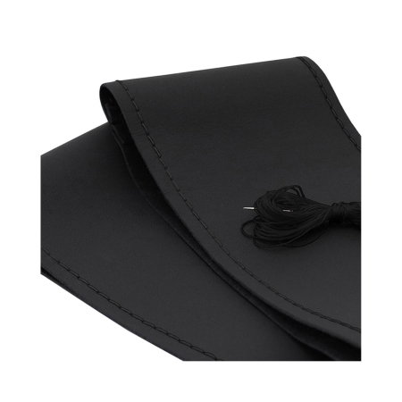 Huse Auto - Husă Volan Umbrella cu Snur - Piele Naturală, Negru, 39-40 cm (Cusătură)