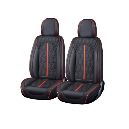 Huse scaun (Accesorii interior) - Huse auto premium 5 locuri Carguard Deluxe piele ecologica perforata - negru - rosu