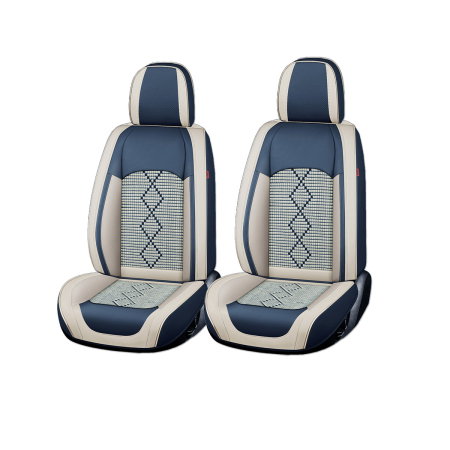 Huse scaun (Accesorii interior) - Huse auto premium 5 locuri Carguard Deluxe piele ecologica perforata si textil - albastru - alb