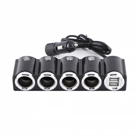Branduri - Incarcator auto Multi PNI Lighter cu 4 iesiri bricheta si 2 iesiri USB