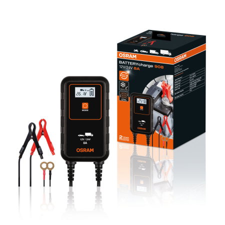 Redresor si roboti pornire (Scule si echipamente service) - Incarcator baterii Osram 908 12V/24V 8A