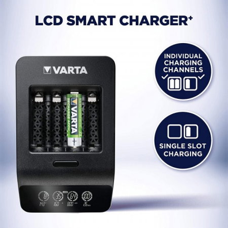 incarcator VARTA LCD Smart Plus CHARGER+4xAA 2100 mAh (57684101441) [6]