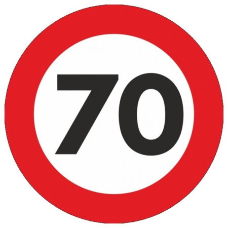 Indicatoare Limitare Viteza (Accesorii camioane) - Indicator limitare viteza autocolant 70 km/ora o12