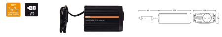 Invertor Osram POWERinvert Modified Sine Wave Inverter 12V DC 150W [1]
