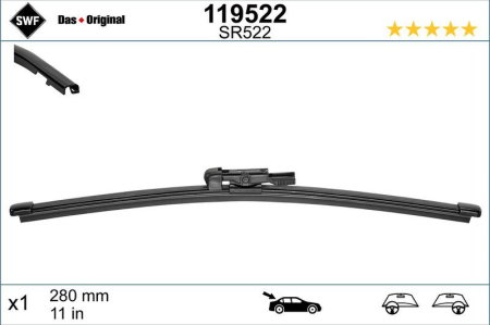 Turisme (Stergatoare) - Lamela stergator spate SWF Wiper FB REAR LHD/RHD 280 mm