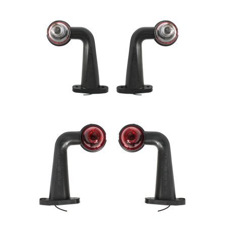 Lampa de gabarit (Accesorii exterior) - Lampi laterale gabarit cu LED 12-24V, rosu-alb, PVC dur /set