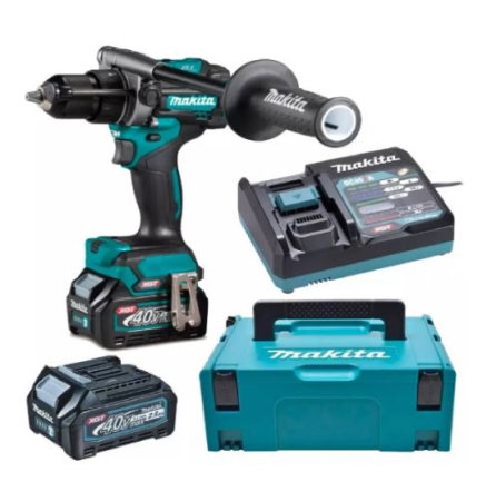 Masini de gaurit si insurubat pe acumulator (Scule electrice) - Makita DF001GM201 masina de gaurit-insurubat cu mandrina 40 V | 140 Nm | Fara perii de carbon | 2 x 4 Ah acumulatori + incarcator | In MakPac