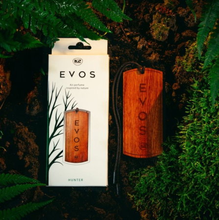 Odorizant Auto din Lemn Masiv K2 EVOS HUNTER, Parfum Fougère (Bergamotă, Geranium, Mușchi), Design Dog Tag [3]