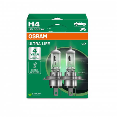 Electrica si Electronice Auto - Set 2 becuri H4 Osram Ultra Life