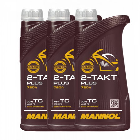 Consumabile Moto - Pachet 3 litri Ulei Motor MANNOL 2-Takt Plus Sintetic (Motoare 2T High-Performance, JASO FD)